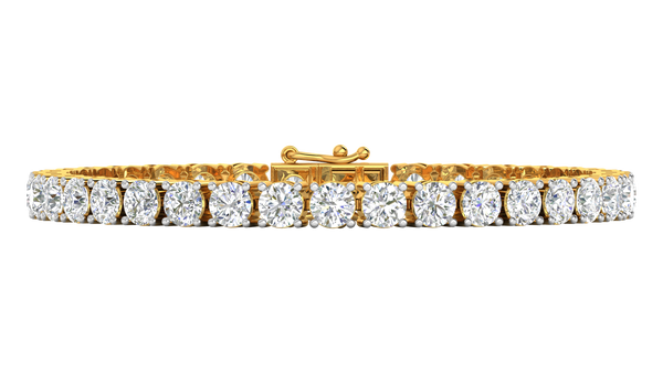 14.00 Ctw Round Brilliant Diamond Tennis Bracelet In 14K Yellow Gold