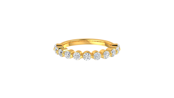 0.60 Ctw Bezal-Set Wedding Band Set In 14K Yellow Gold