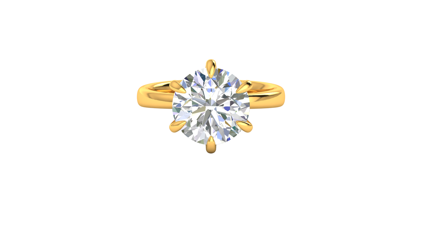 5.00 Ctw Classic Solitaire Engagement Ring Set In 14K Yellow Gold