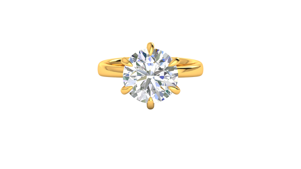 5.00 Ctw Classic Solitaire Engagement Ring Set In 14K Yellow Gold