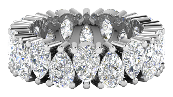 4.40 Ctw Pear Cut Diamond Eternity Band Set In 14K White Gold