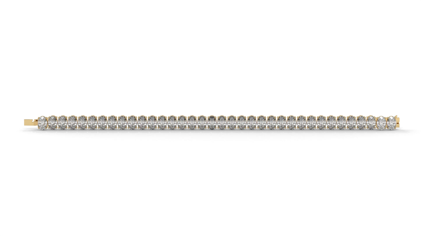 23.40 CTW Oval Diamond Bracelet in 14K Yellow Gold – Luxury Tennis Bracelet