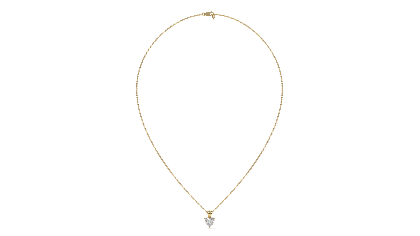 1.00 CTW Heart-Shaped Diamond Solitaire Pendant in 14K Yellow Gold – Secure Claw-Prong Setting