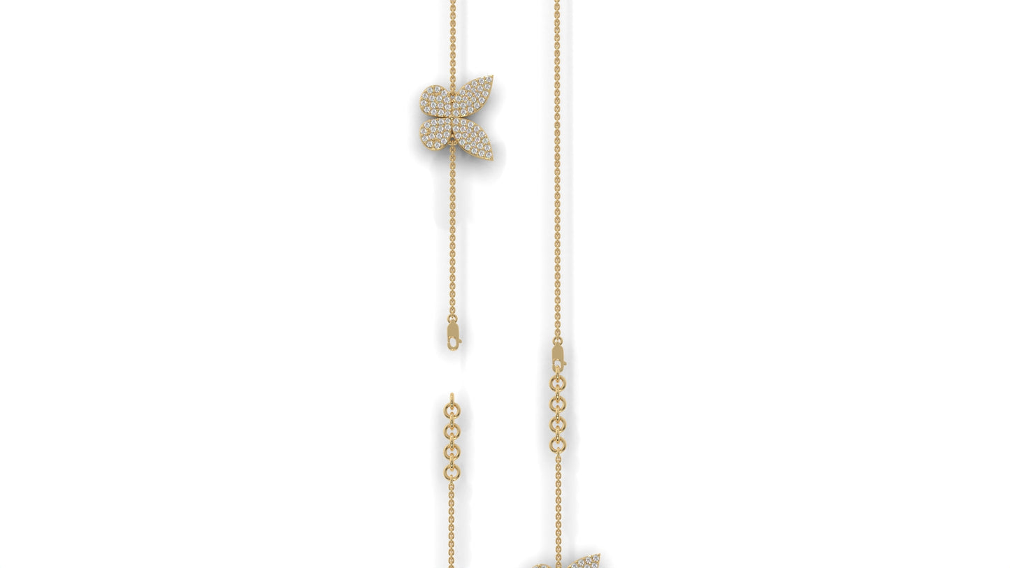0.43 CTW Diamond Butterfly Bracelet in 14K Yellow Gold – Pavé Butterfly Design
