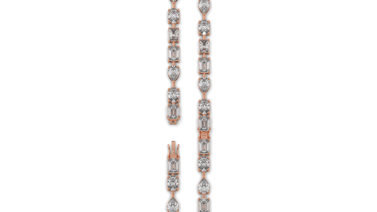 13.75 CTW Diamond Statement Bracelet in 14K Rose Gold - Modern Luxury Design