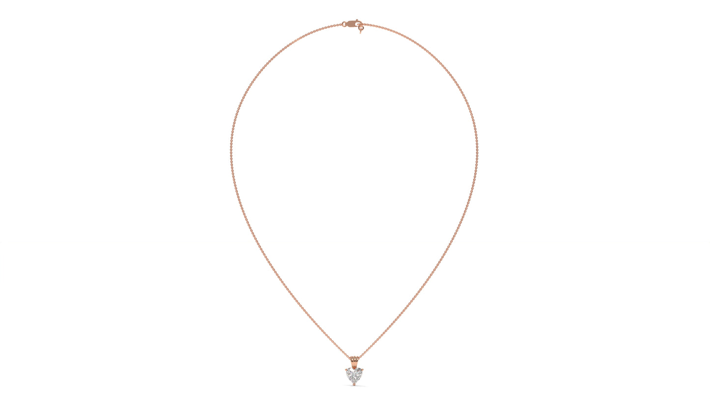 1.00 CTW Heart-Shaped Diamond Solitaire Pendant in 14K Rose Gold – Secure Claw-Prong Setting