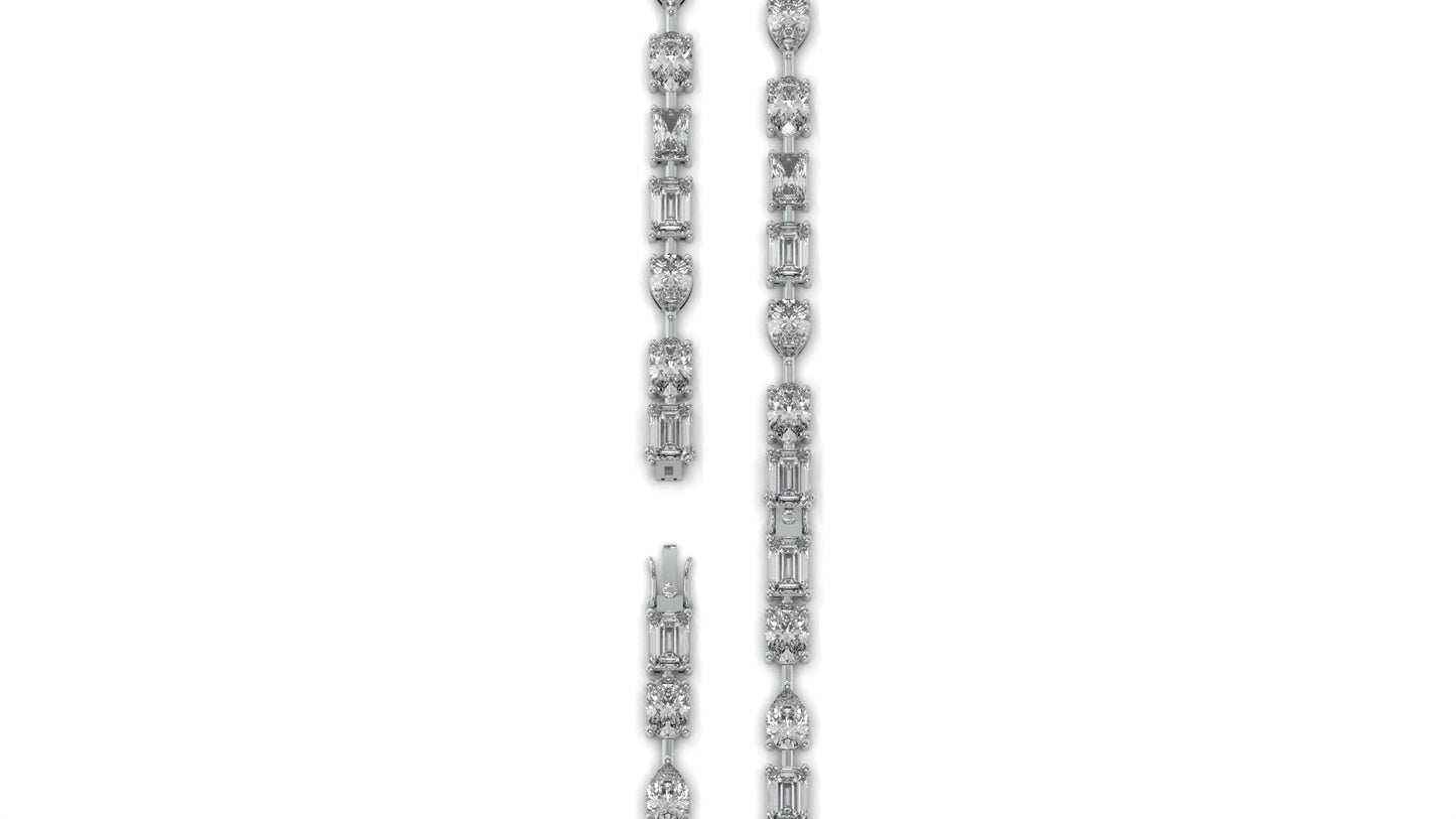13.75 CTW Diamond Statement Bracelet in 14K White Gold - Modern Luxury Design
