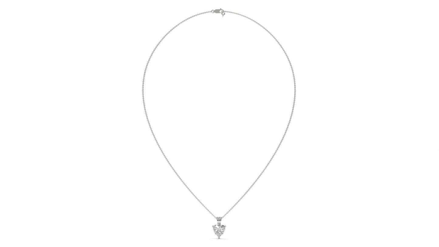2.00 CTW Heart-Shaped Diamond Solitaire Pendant in 14K White Gold – Secure Claw-Prong Setting