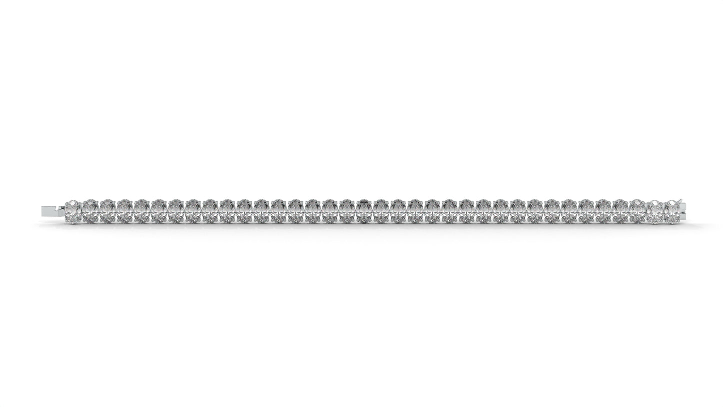 23.40 CTW Oval Diamond Bracelet in 14K White Gold – Luxury Tennis Bracelet