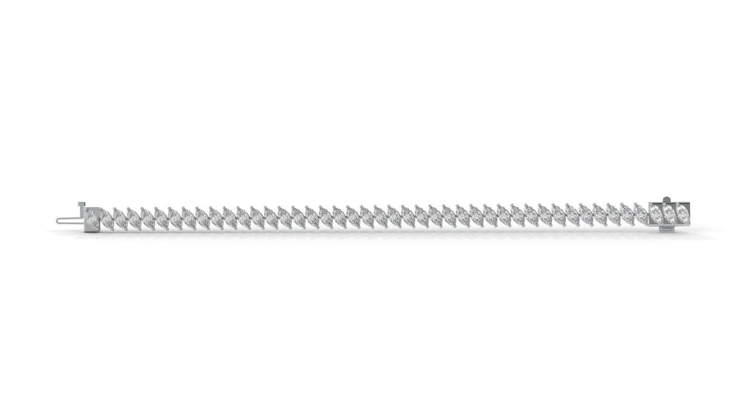 11.50 CTW Marquise Diamond Bracelet in 14K White Gold