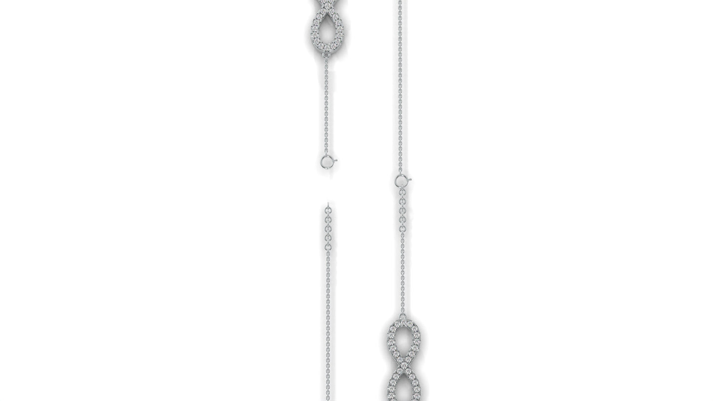0.38 CTW Round Diamond Infinity Bracelet in 14K White Gold