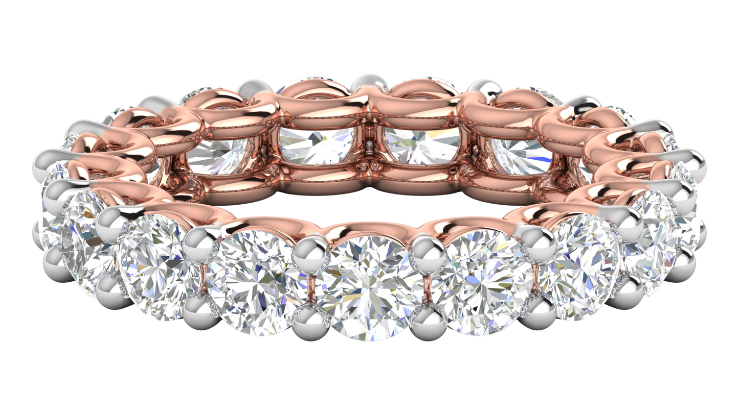 5.10 Ctw Elegant Diamond Eternity Band Set In 14K Rose Gold