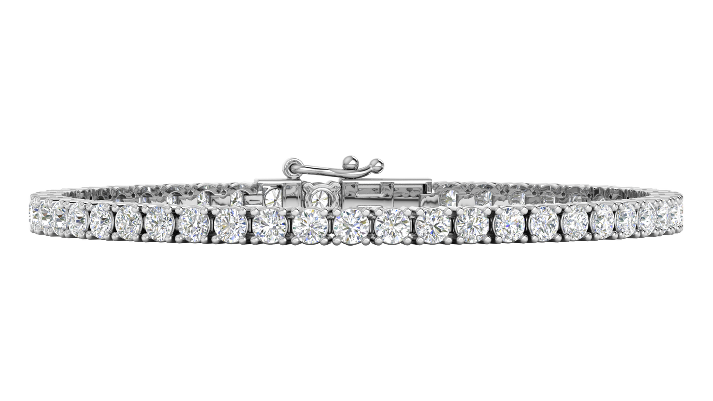 6.48 Ctw Round Brilliant Diamond Tennis Bracelet In 14K White Gold