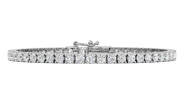 6.48 Ctw Round Brilliant Diamond Tennis Bracelet In 14K White Gold