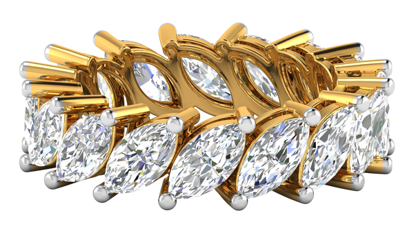 4.80 Ctw Marquise Cut Diamond Eternity Band Set In 14K Yellow Gold