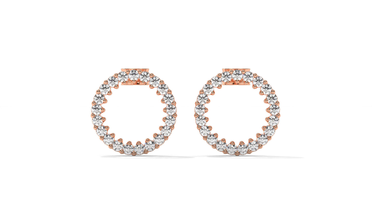 0.42 CTW Round Diamond Circle Hoop Earrings in 14K Rose Gold