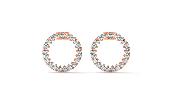 0.42 CTW Round Diamond Circle Hoop Earrings in 14K Rose Gold