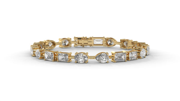 13.75 CTW Diamond Statement Bracelet in 14K Yellow Gold - Modern Luxury Design