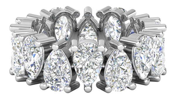7.00 Ctw Pear Cut Diamond Eternity Band Set In 14K White Gold