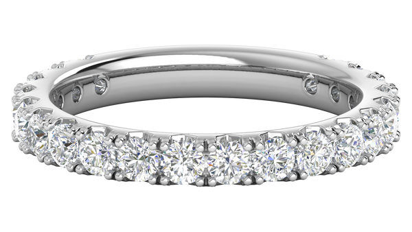 1.20 Ctw Timeless 4 Prong Wedding Band Set In 14K White Gold