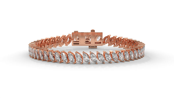 11.50 CTW Marquise Diamond Bracelet in 14K Rose Gold