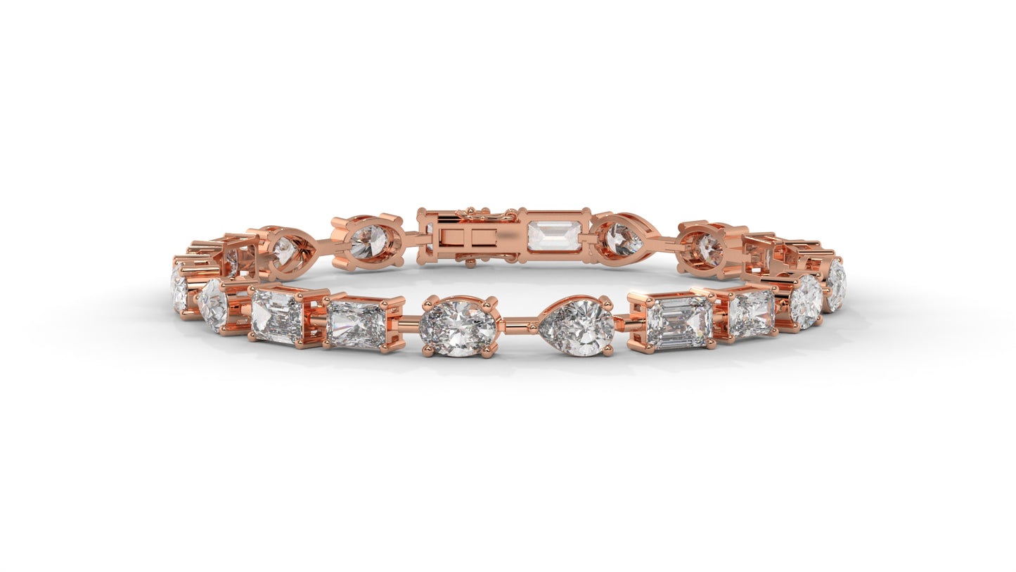 13.75 CTW Diamond Statement Bracelet in 14K Rose Gold - Modern Luxury Design