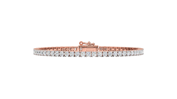 6.10 Ctw Round Brilliant Diamond Tennis Bracelet In 14K Rose Gold