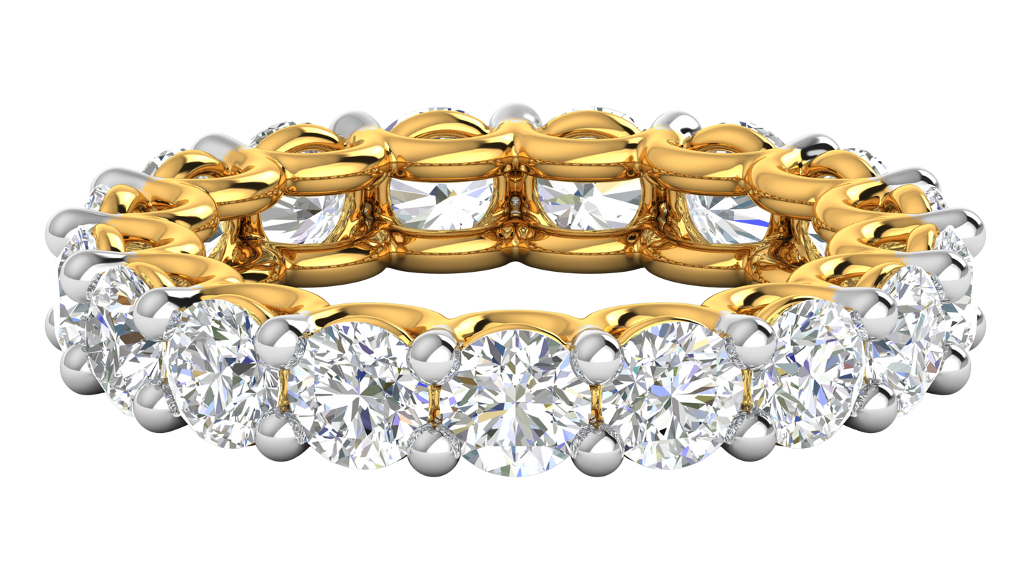 5.10 Ctw Elegant Diamond Eternity Band Set In 14K Yellow Gold