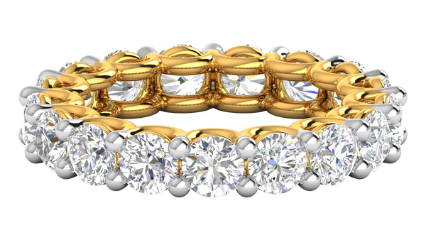 5.10 Ctw Elegant Diamond Eternity Band Set In 14K Yellow Gold