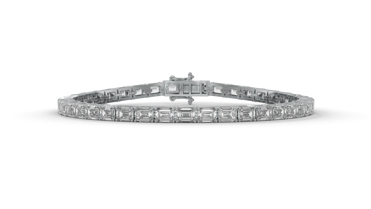 7.80 CTW Emerald Cut Diamond Classic Tennis Bracelet in 14K White Gold