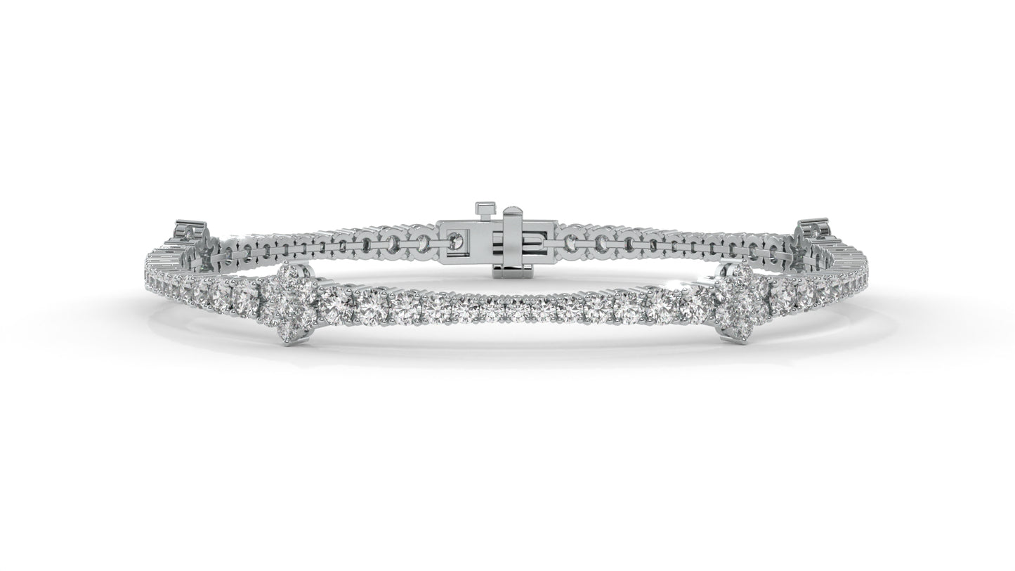 4.95 CTW Diamond Tennis Bracelet in 14K White Gold – Classic Round Cut Design