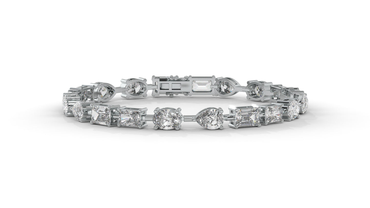13.75 CTW Diamond Statement Bracelet in 14K White Gold - Modern Luxury Design