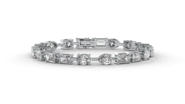 13.75 CTW Diamond Statement Bracelet in 14K White Gold - Modern Luxury Design