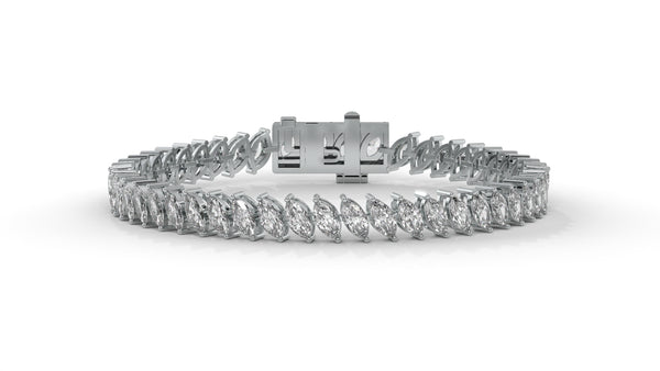 11.50 CTW Marquise Diamond Bracelet in 14K White Gold