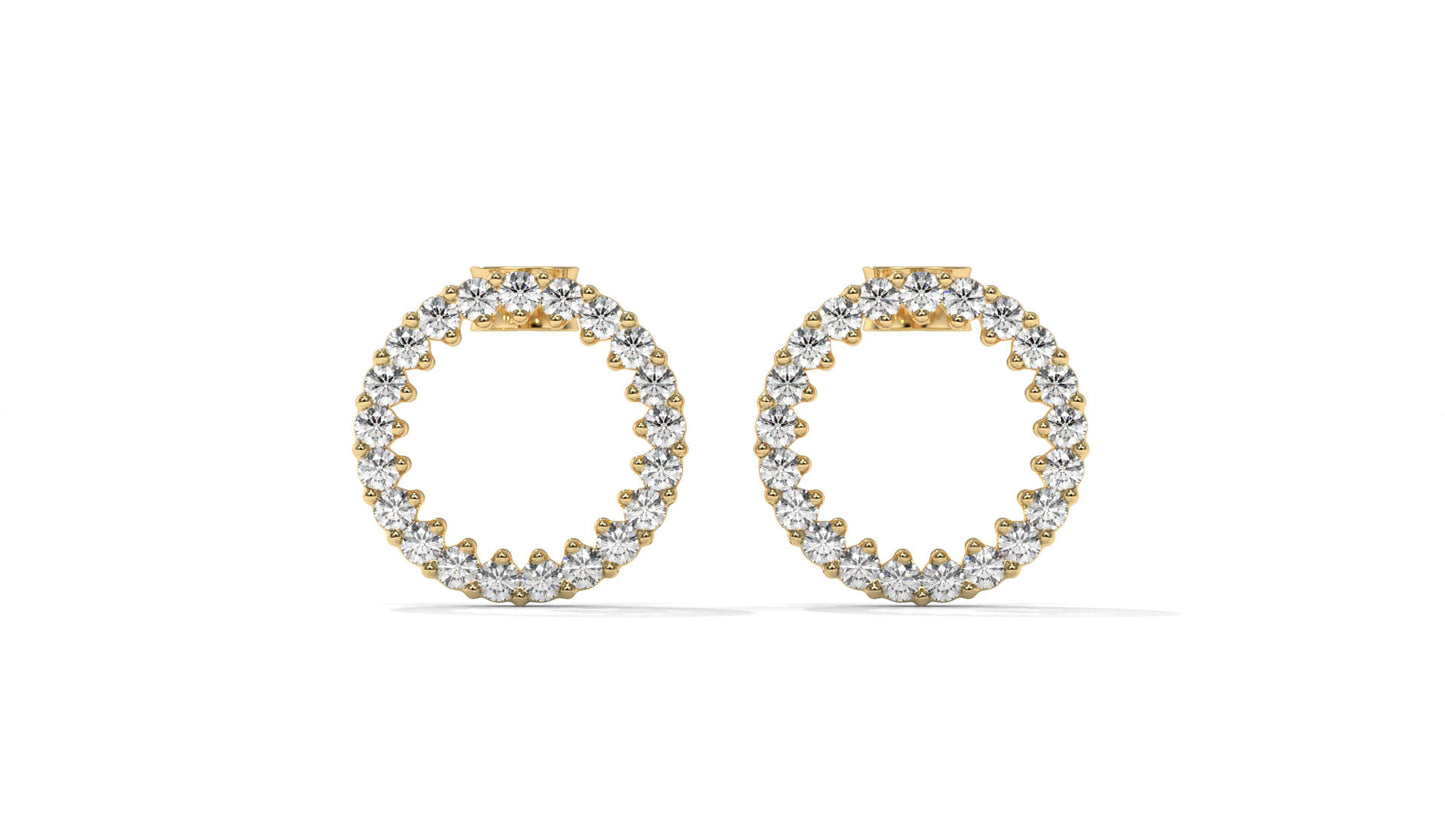 0.42 CTW Round Diamond Circle Hoop Earrings in 14K Yellow Gold