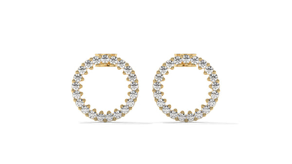 0.42 CTW Round Diamond Circle Hoop Earrings in 14K Yellow Gold