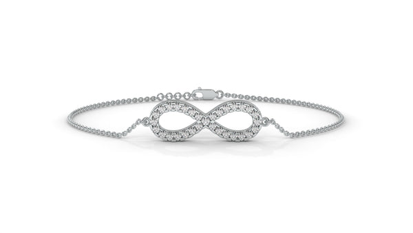 0.38 CTW Round Diamond Infinity Bracelet in 14K White Gold