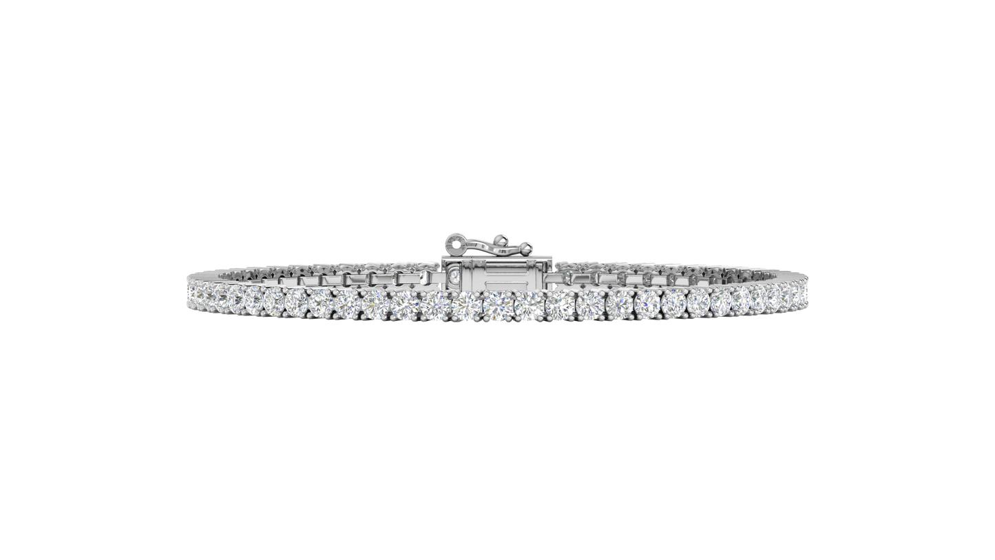 6.10 Ctw Round Brilliant Diamond Tennis Bracelet In 14K White Gold