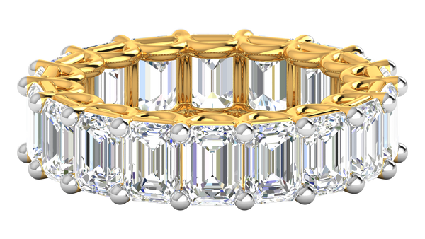 9.00 Ctw Emerald Cut Diamond Eternity Band Set In 14K Yellow Gold
