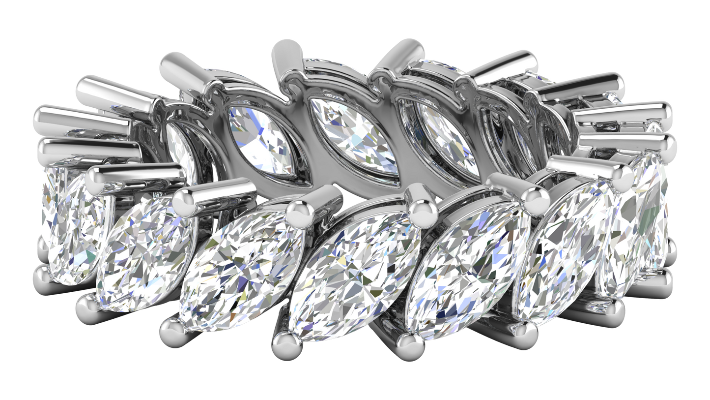 4.80 Ctw Marquise Cut Diamond Eternity Band Set In 14K White Gold