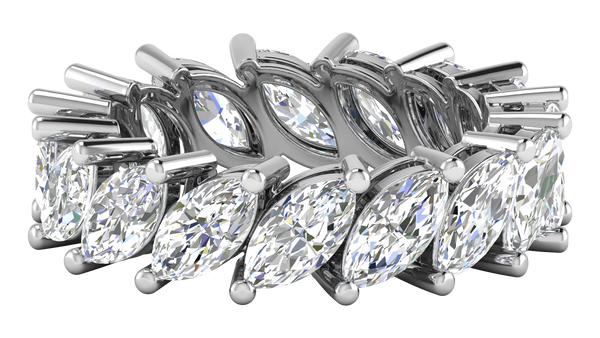 4.80 Ctw Marquise Cut Diamond Eternity Band Set In 14K White Gold