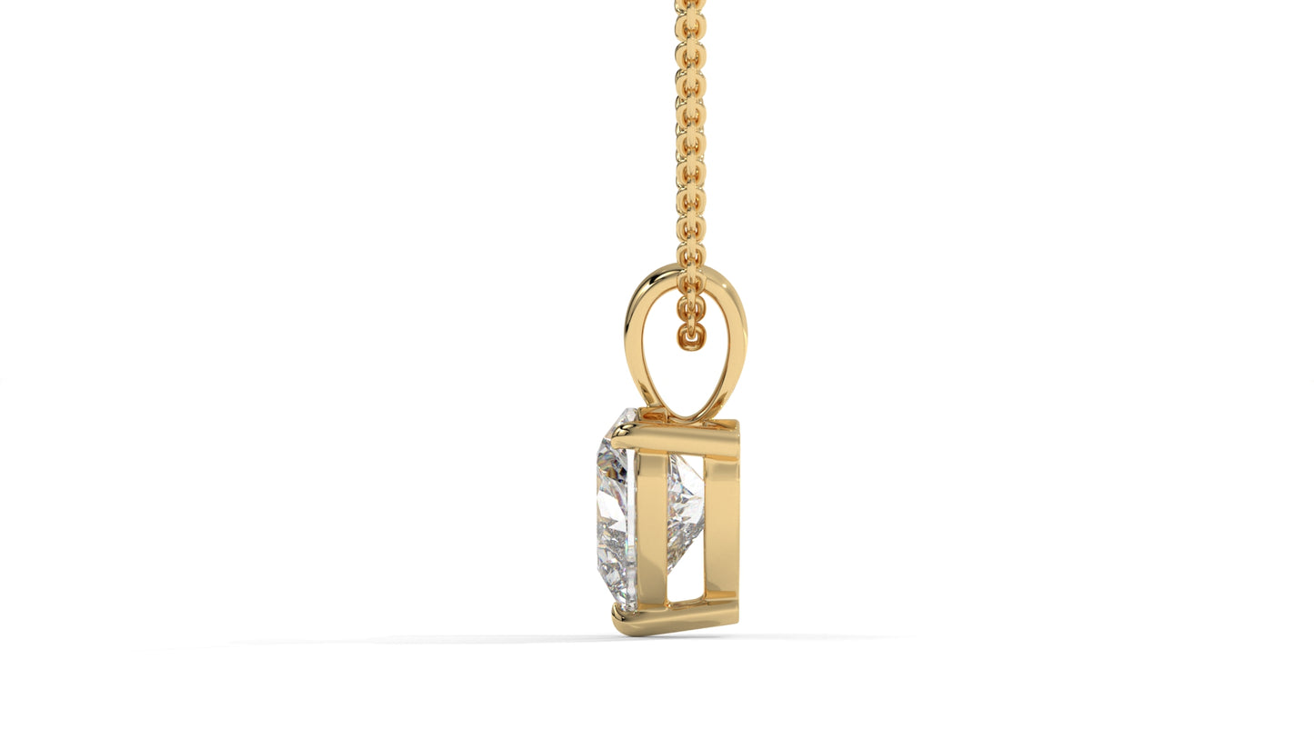 1.00 CTW Heart-Shaped Diamond Solitaire Pendant in 14K Yellow Gold – Secure Claw-Prong Setting