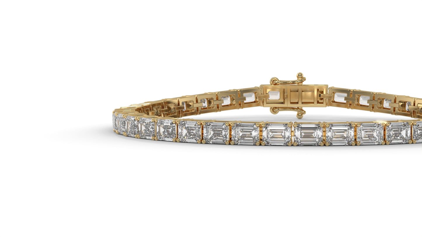 7.80 CTW Emerald Cut Diamond Classic Tennis Bracelet in 14K Yellow Gold