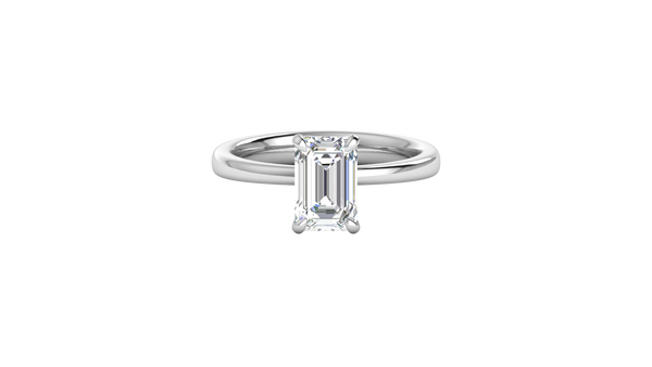 2.00 Ctw Emerald Cut Solitaire Engagement Ring Set In 14k White Gold