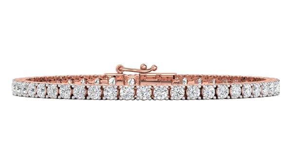 6.48 Ctw Round Brilliant Diamond Tennis Bracelet In 14K Rose Gold