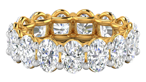 7.50 Ctw Oval Cut Diamond Eternity Band Set In 14K Yellow Gold
