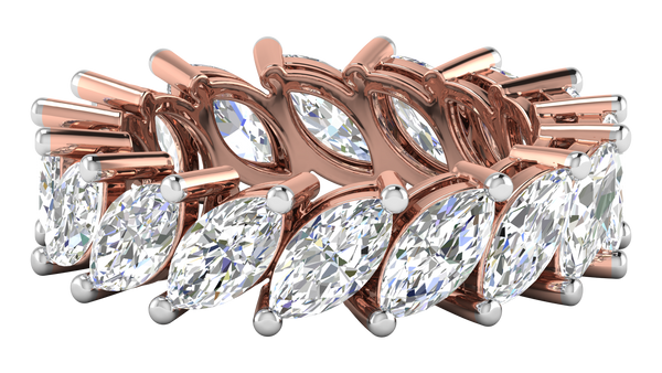 4.80 Ctw Marquise Cut Diamond Eternity Band Set In 14K Rose Gold