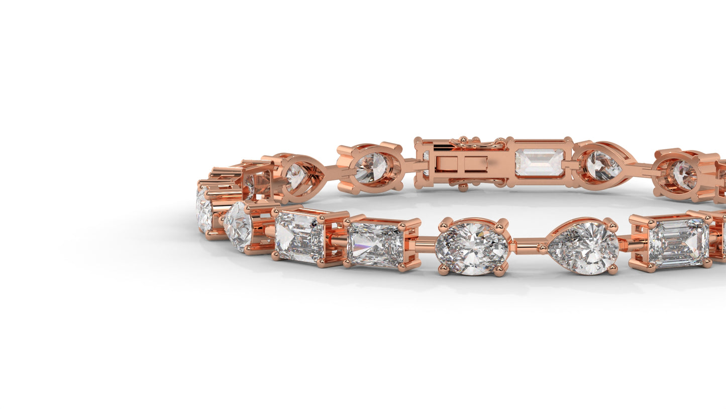 13.75 CTW Diamond Statement Bracelet in 14K Rose Gold - Modern Luxury Design