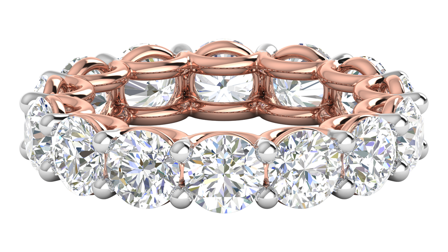 7.00 Ctw Elegant Diamond Eternity Band Set In 14K Rose Gold