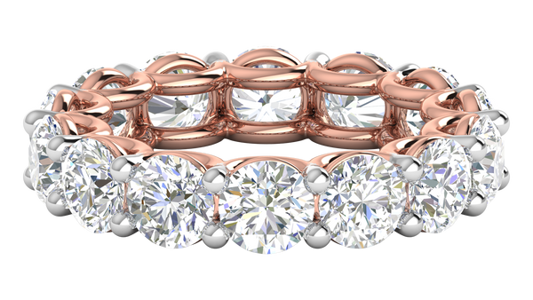 7.00 Ctw Elegant Diamond Eternity Band Set In 14K Rose Gold
